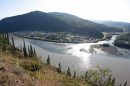 Blick über Dawson City und den Yukon - dem Zentrum des großen Goldrausch