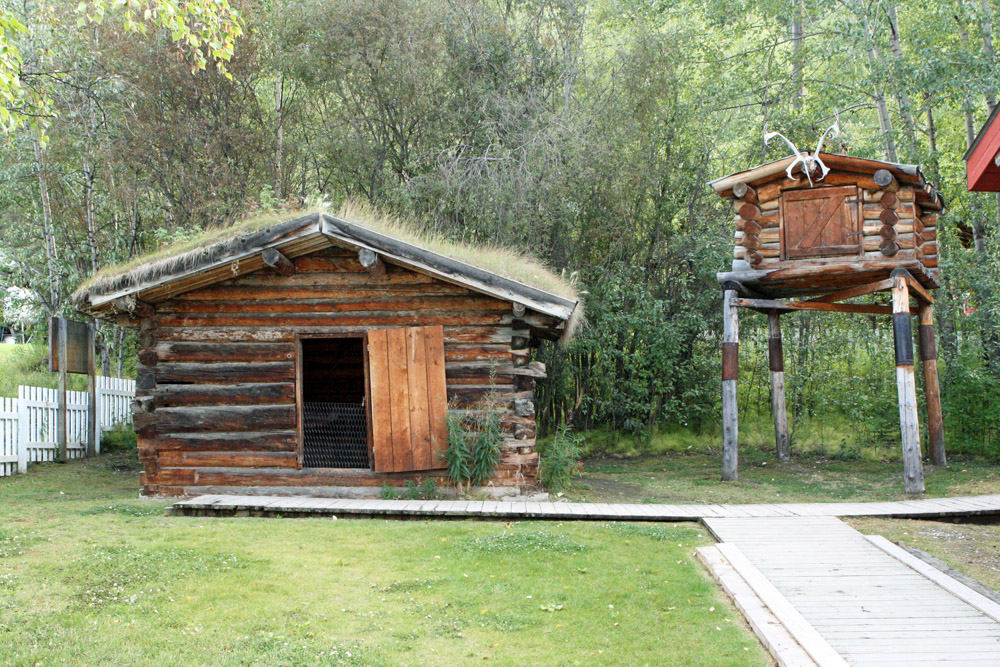 Original Blockhütte von Jack London in Dawson City am Yukon und Klondike