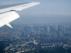 Landeanflug auf Frankfurt.