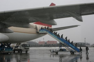 Das Flugzeug der Atlas Jet trug noch die Bemalung seines vorherigen Besitzers.