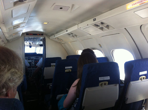 Wenig los war auf dem Flug nach Yellowknife.