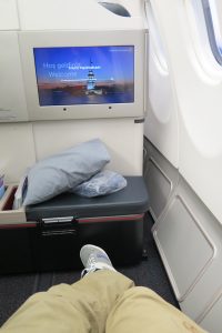 Beinfreiheit satt gibt es in der Business-Class von Turkish Airlines