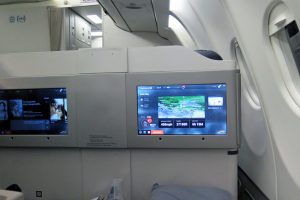 Die Monitore sind in der Business-Class von Turkish Airlines schön groß