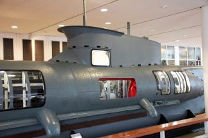 Ein kleines U-Boot aus dem Zweiten Weltkrieg im Deutschen Schifffahrtsmuseum Bremerhaven