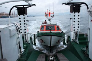 Auch das Tochterboot des Seenotrettungskreuzers kam zum Einsatz