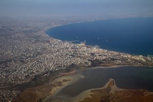 Kurz vor der Landung in Larnaca