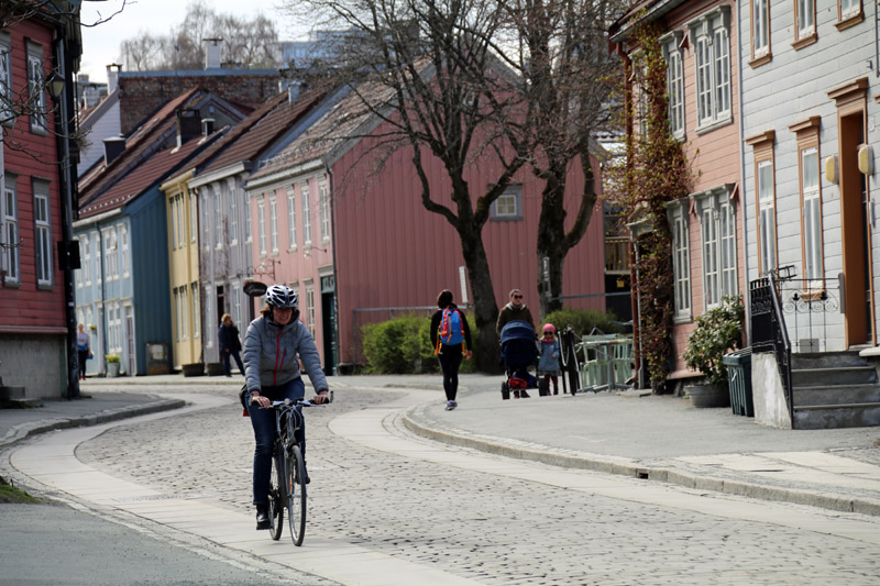 Der Stadtteil Bakklandet in Trondheim in Norwegen