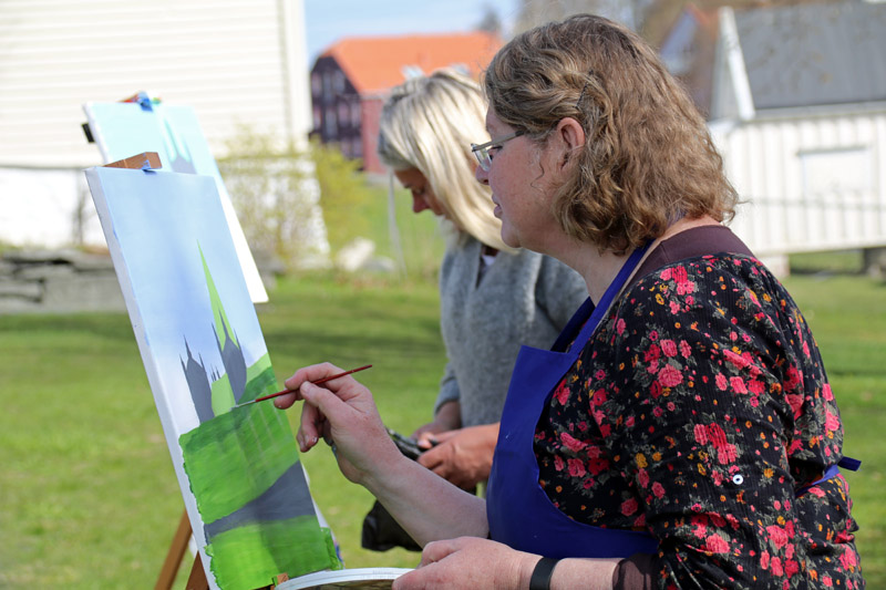 Der Stadtteil Bakklandet in Trondheim in Norwegen zieht Maler an