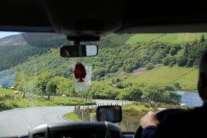 Die wenig befahrenen Straßen in Wales führen immer wieder an Schafen vorbei