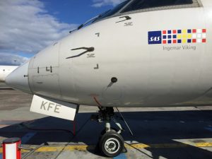 Mit diesem CRJ 900 von SAS bin ich von Trondheim nach Kopenhagen geflogen