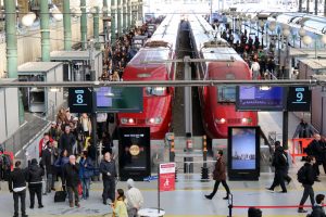 Der Thalys im Gare du Nord Bahnhof in Paris