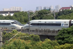 CRH Hochgeschwindigkeitszug auf der Strecke Shanghai Peking in China