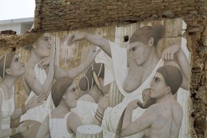 Immer wieder wird auch die zypriotische Geschichte in der Streetart in Nikosia auf Zypern thematisiert