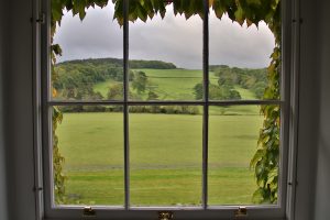 Blick aus dem Fenster im Hotel Nanteos Mansion in Wales