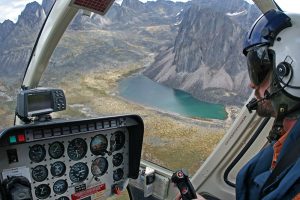 Hubschrauber im Tombstone Territorial Park im Yukon