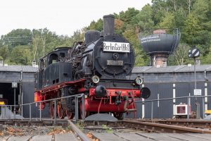 Dampflok auf der Drehscheibe im Eisenbahnmuseum Bochum
