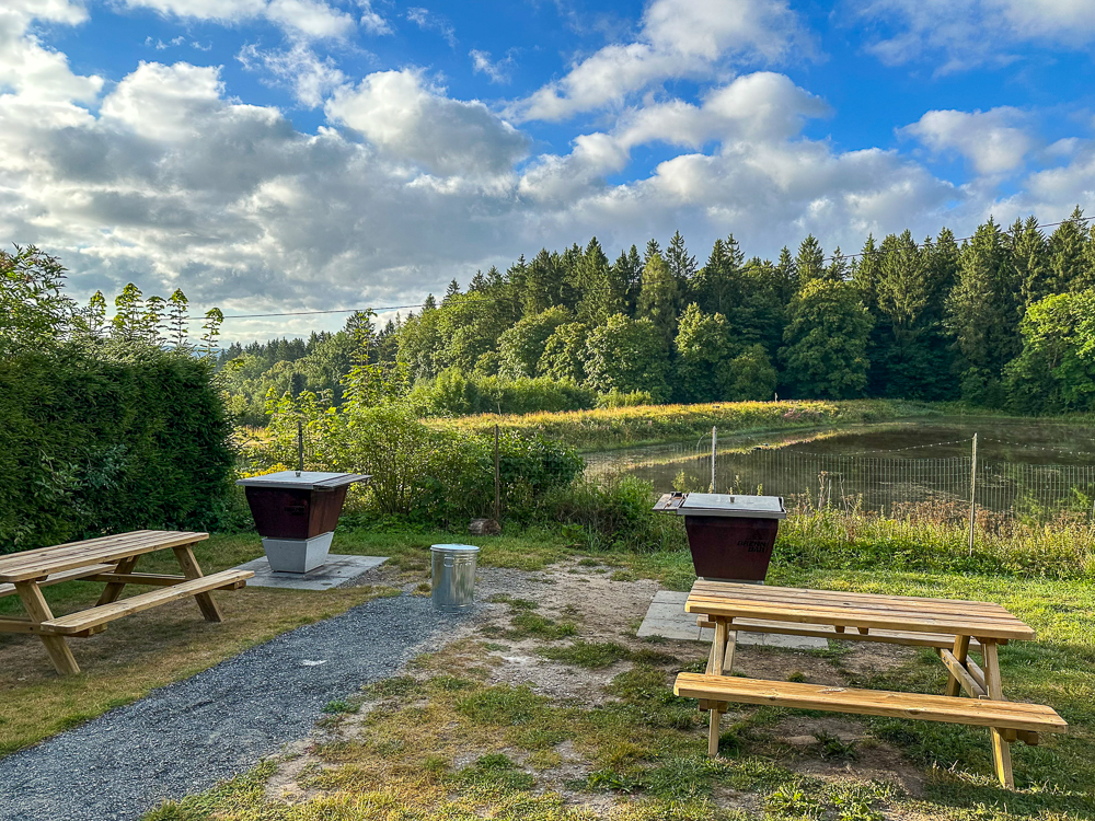 Grillplatz auf dem Campingplatz Wildwood Camping im Harz